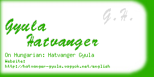 gyula hatvanger business card
